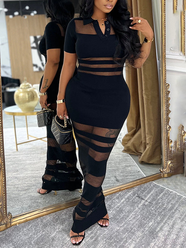 Motionkiller Sheer Combo Polo Dress