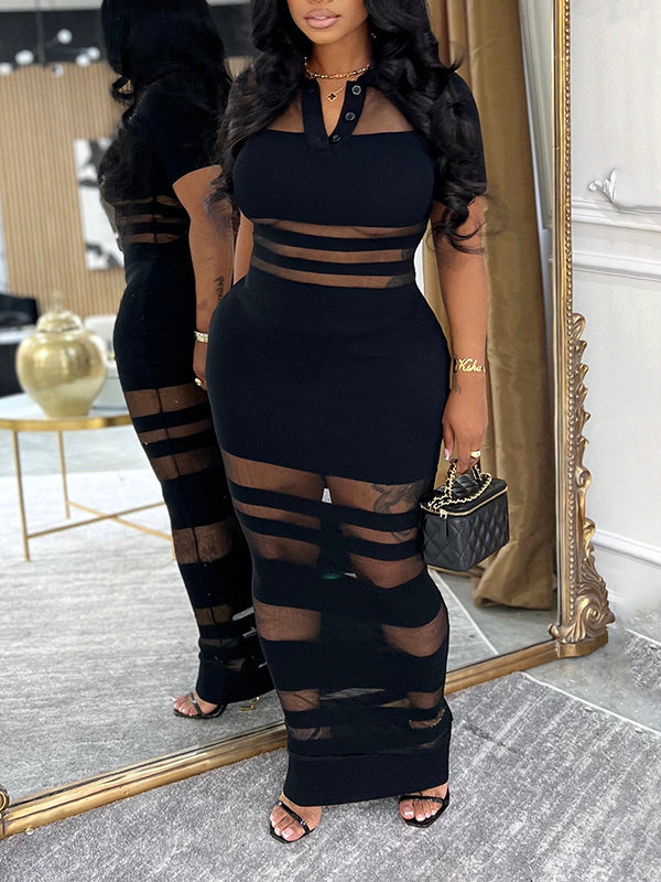 Motionkiller Sheer Combo Polo Dress