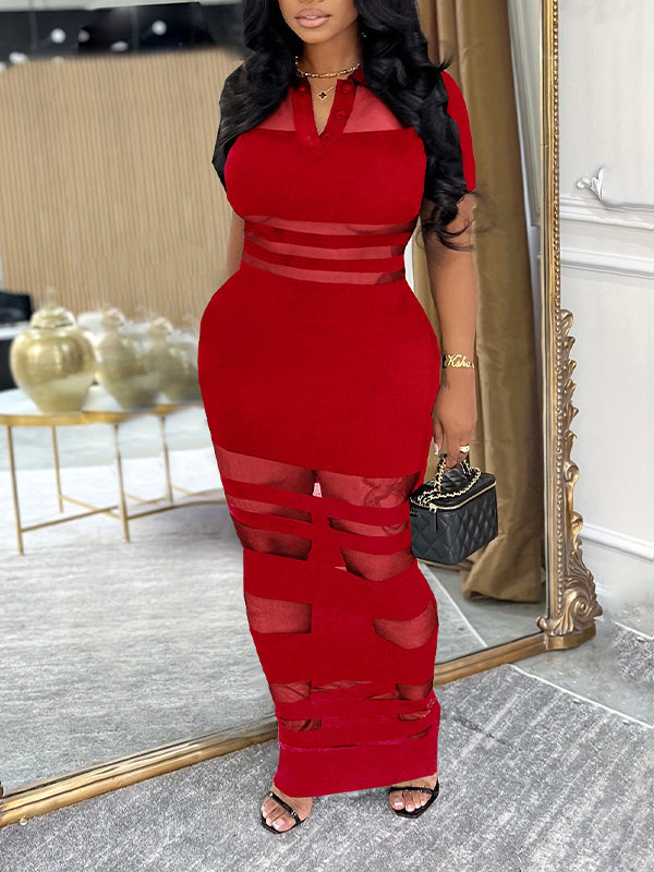 Motionkiller Sheer Combo Polo Dress