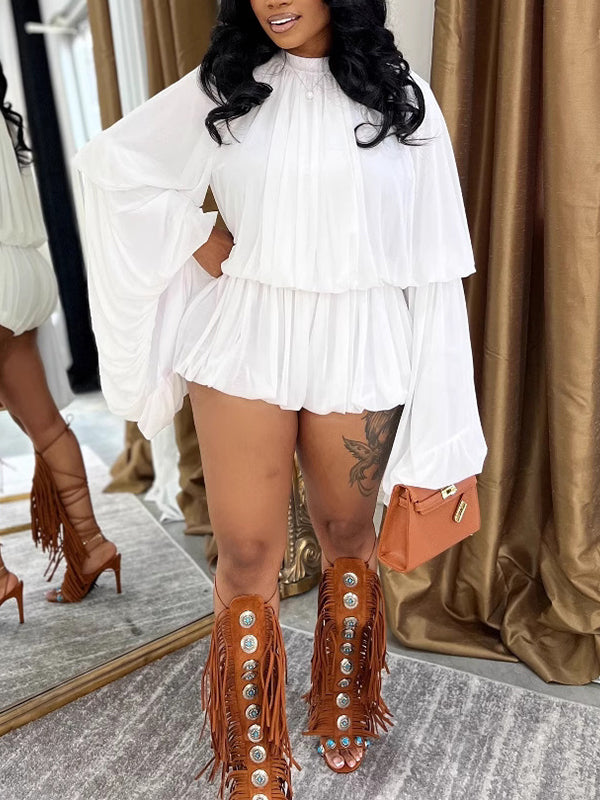 Motionkiller Bell-Sleeve Ruched Top & Shorts Set