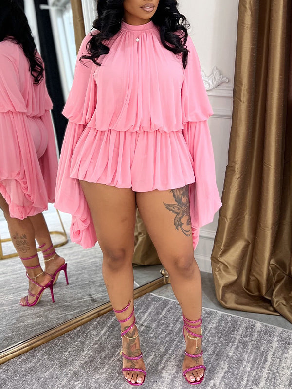 Motionkiller Bell-Sleeve Ruched Top & Shorts Set