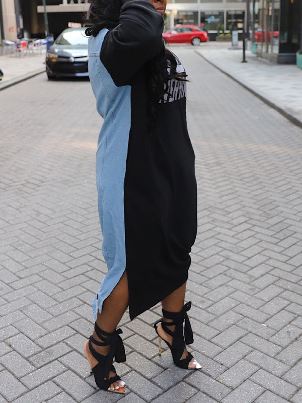 Motionkiller Denim Combo Sweatshirt Dress