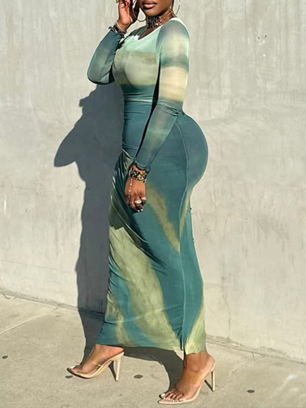 Motionkiller Printed Ruched Maxi Dress