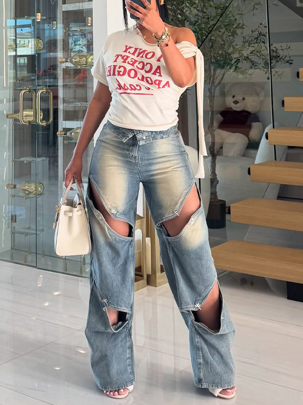 Motionkiller Cutout Wide-Leg Jeans