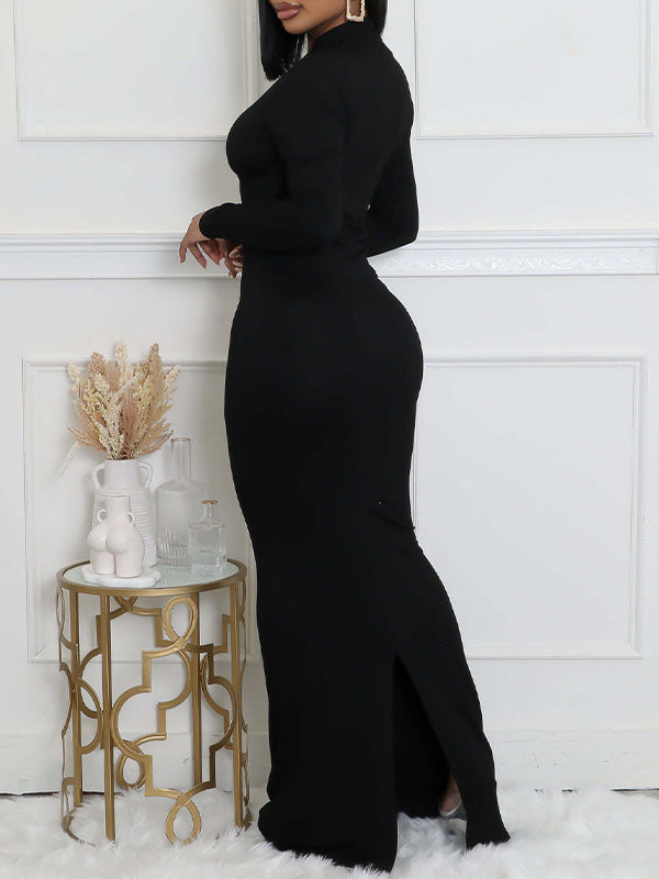 Solid Cutout Maxi Dress
