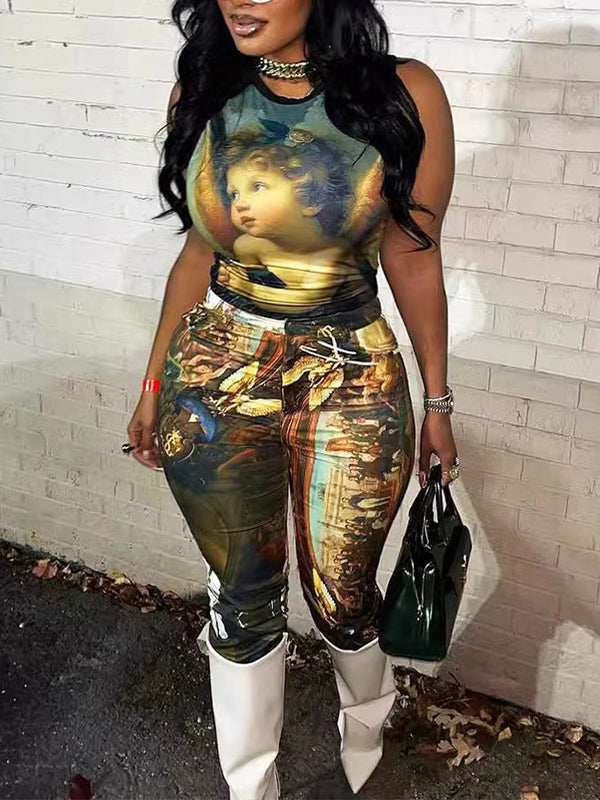 Motionkiller Printed Tank Top & Pants Set