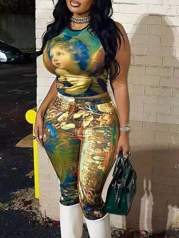 Motionkiller Printed Tank Top & Pants Set