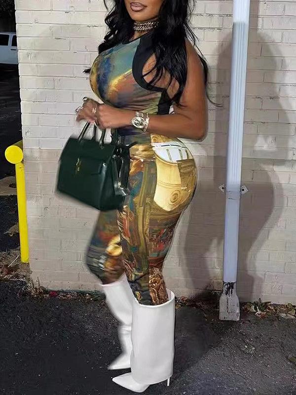 Motionkiller Printed Tank Top & Pants Set