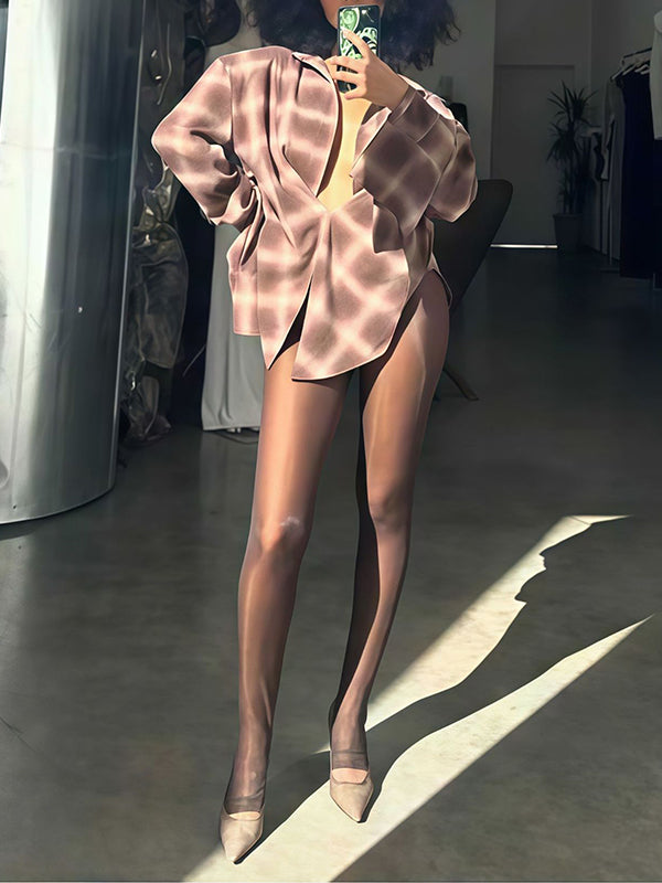 Motionkiller Plaid Asymmetric Shirt