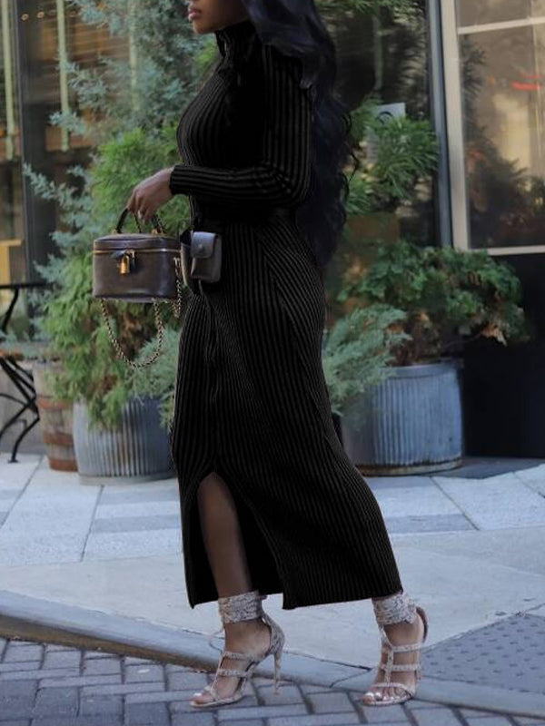 Motionkiller Zip-Front Ribbed Dress