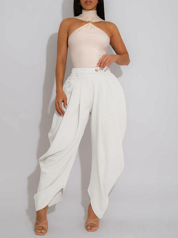 Solid Ruched Pants--Clearance