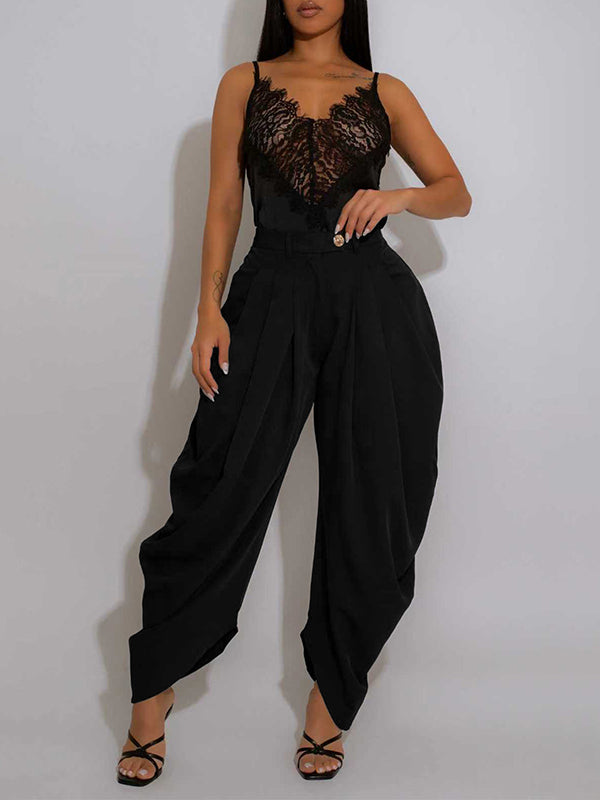 Solid Ruched Pants--Clearance