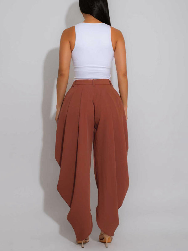 Solid Ruched Pants--Clearance