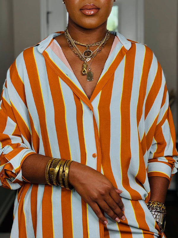 Motionkiller Stripe Tunic Shirt & Pants Set