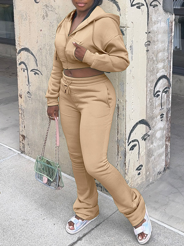 Motionkiller Solid Zip-Front Hoodie & Pants Set