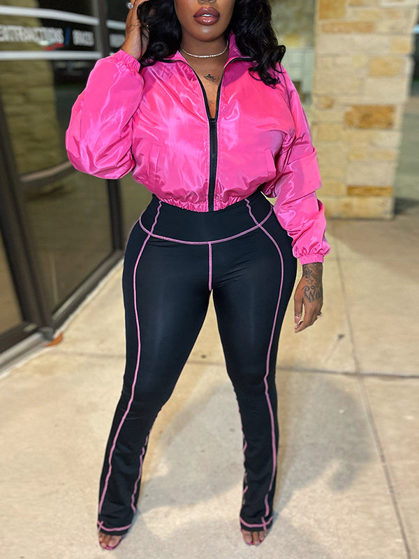 Zip-Front Jacket & Skinny Pants Set