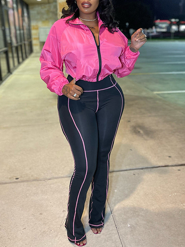 Zip-Front Jacket & Skinny Pants Set