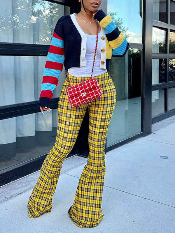 Motionkiller Plaid Flared Pants