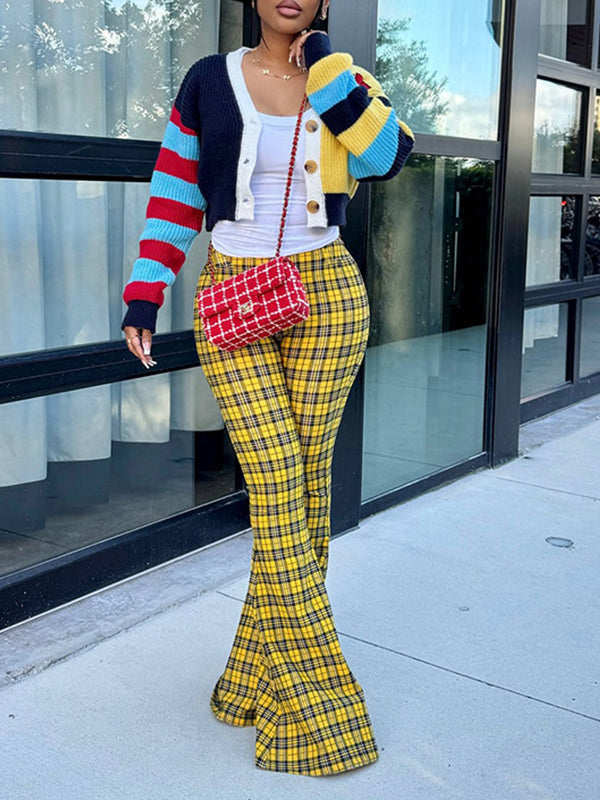 Motionkiller Plaid Flared Pants