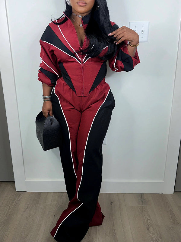 Motionkiller Colorblock Zip-Front Jacket & Pants Set