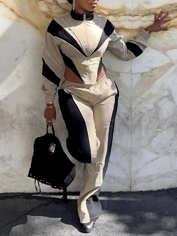 Motionkiller Colorblock Zip-Front Jacket & Pants Set