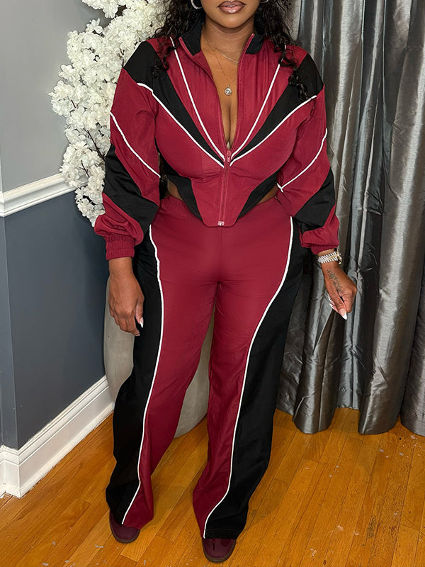 Motionkiller Colorblock Zip-Front Jacket & Pants Set
