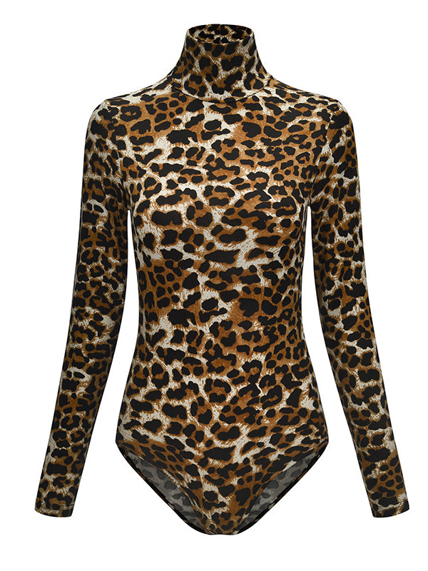 Printed Mock-Neck Bodysuit