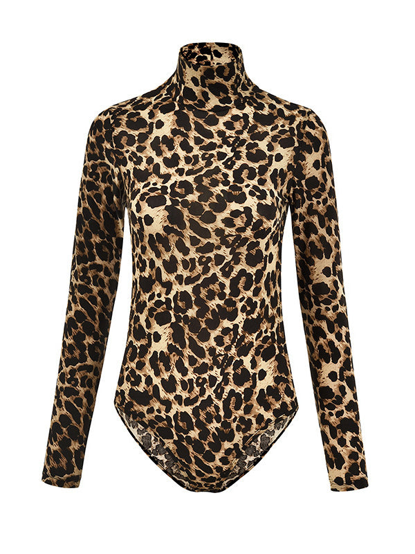 Printed Mock-Neck Bodysuit