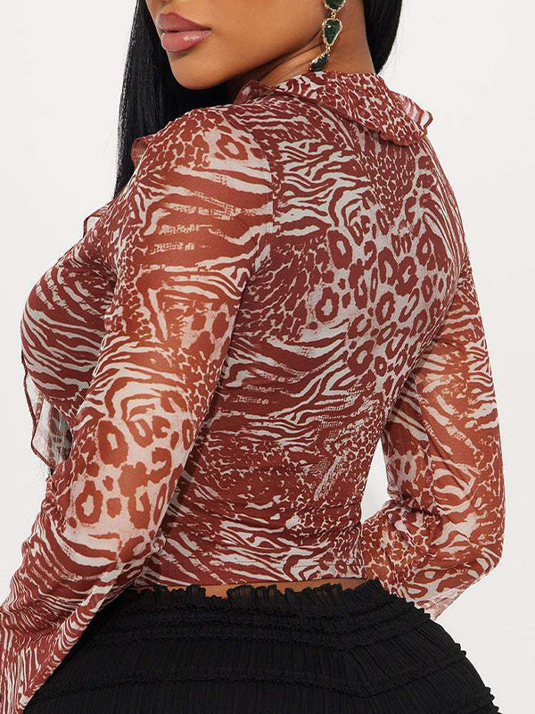 Printed Lace-Up Shirt