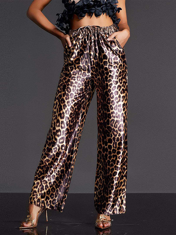 Leopard Drawstring Pants