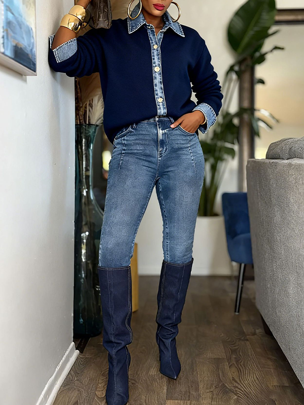 Motionkiller Denim Combo Cardigan