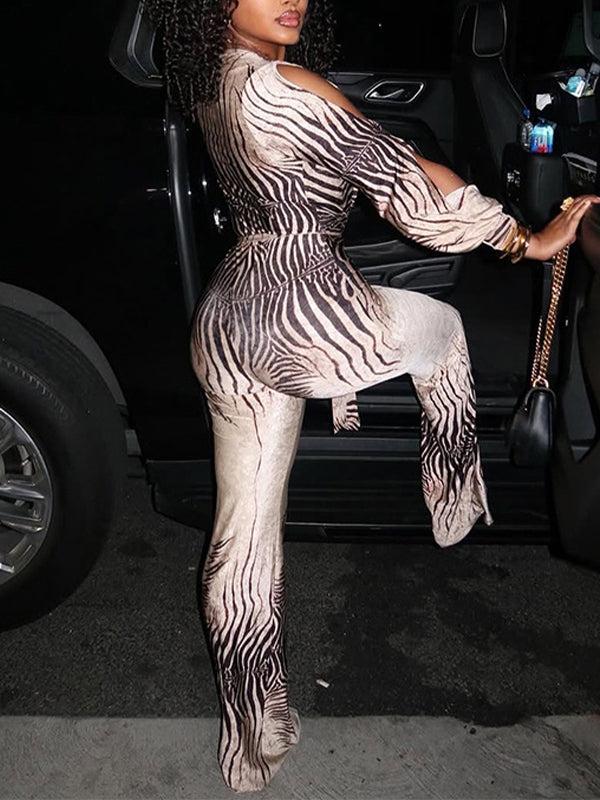 Printed Tied Jumpsuit--Clearance