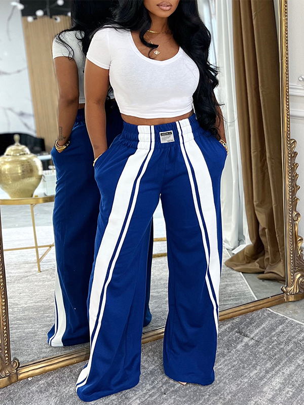 Stripe Wide-Leg Sweatpants