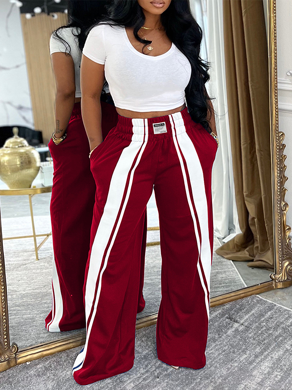 Stripe Wide-Leg Sweatpants