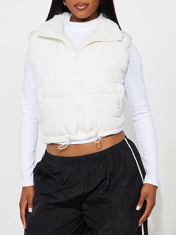 Zip-Front Shearling Vest