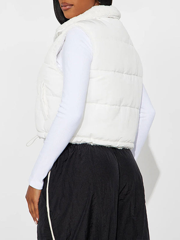 Zip-Front Shearling Vest