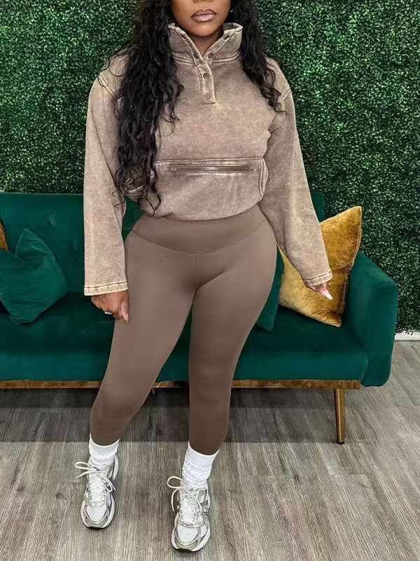 Snap-Front Sweatshirt & Pants Set