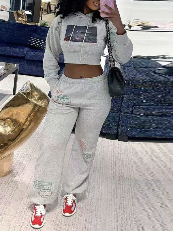 Printed Hoodie & Pants Set