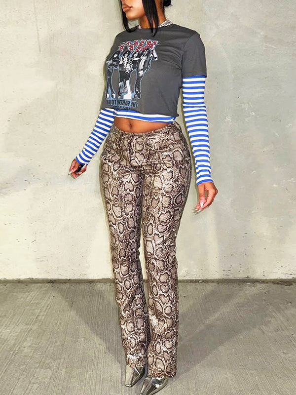 Snake-Print Pants