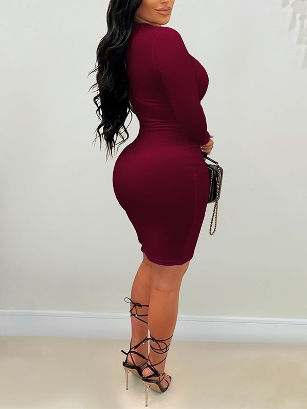 Solid Cutout Bodycon Dress