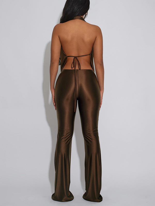 Cowl-Neck Halter Jumpsuit