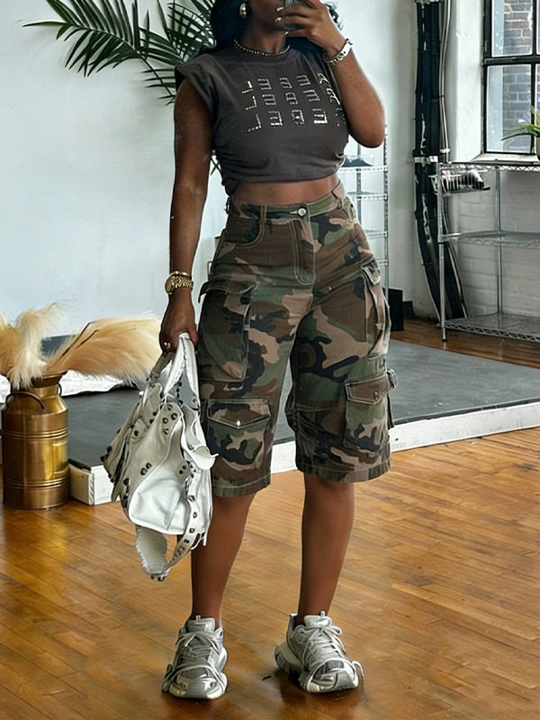 Camo Cargo Bermuda Shorts
