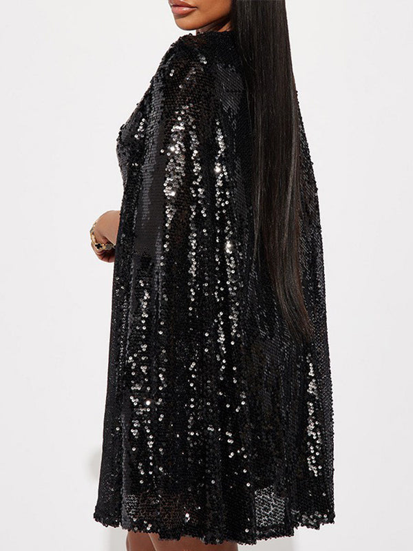 Sequin Cape Dress
