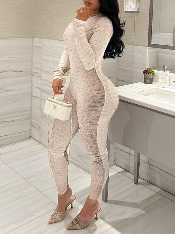 Snake-Print Skinny Jumpsuit