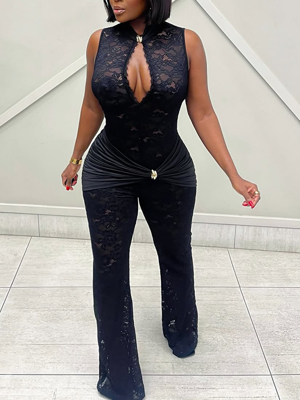 Lace Sleeveless Jumpsuit