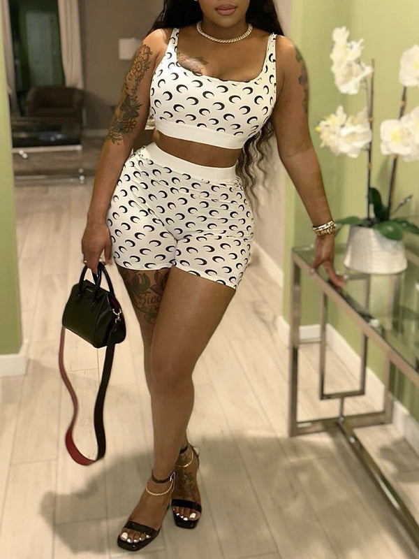 Printed Tank Top & Shorts Set