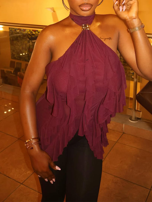 Ruffle Halter Top