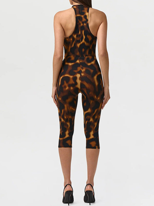 Leopard Sleeveless Jumpsuit