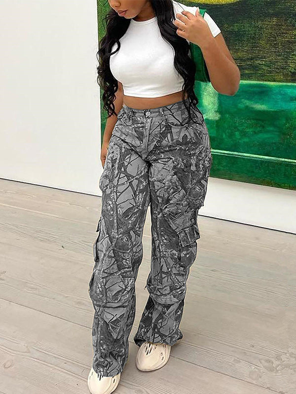 Printed Cargo Pants