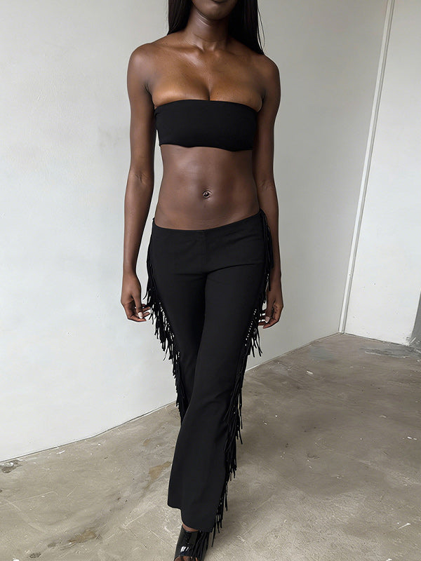 Bandeau Top & Fringe Pants Set